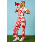 GAME DAY CHECKERED WIDE LEG BIB OVERALLS