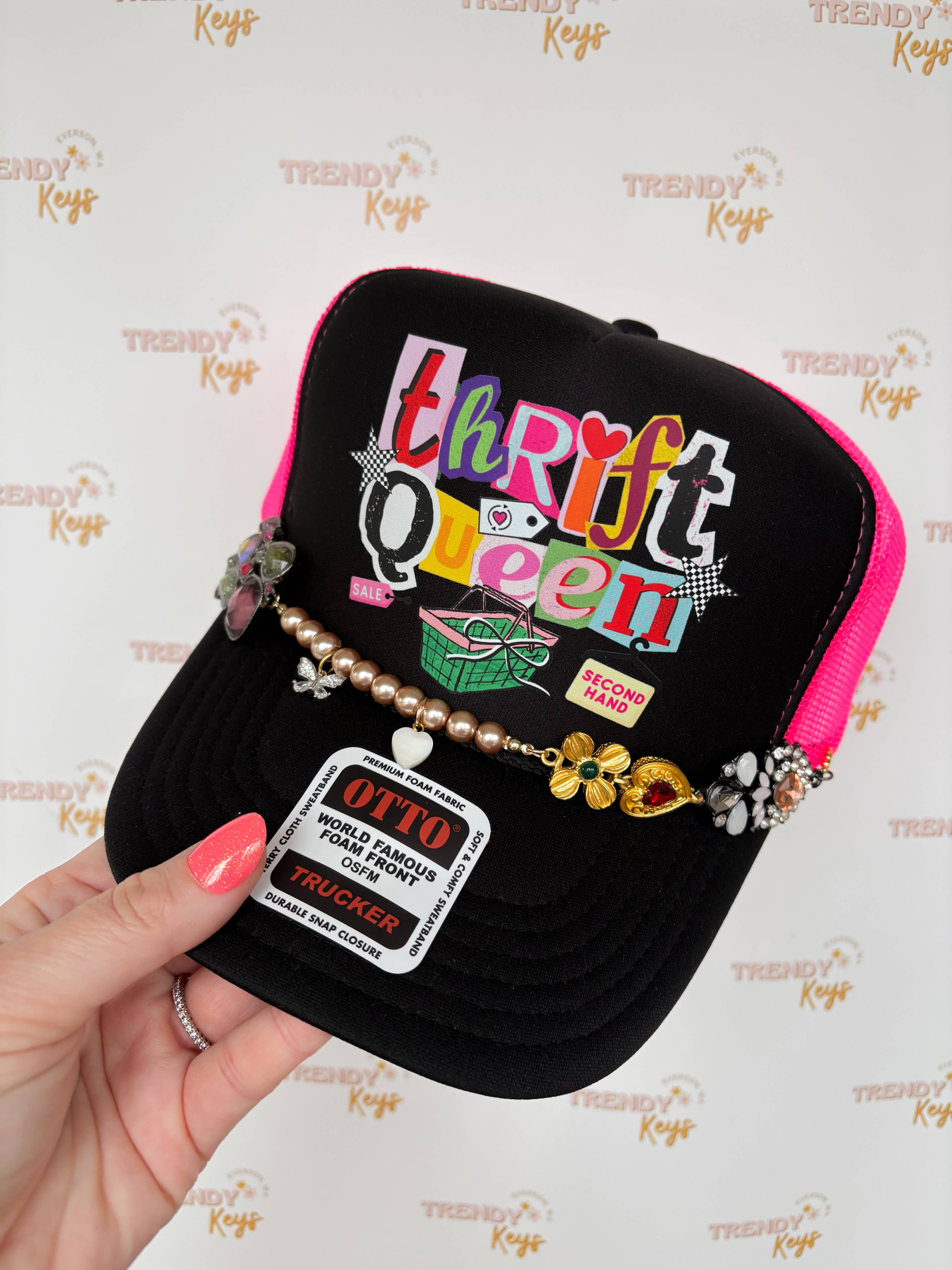 Thrift Queen Trucker Hat - Chain Varies