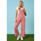 GAME DAY CHECKERED WIDE LEG BIB OVERALLS