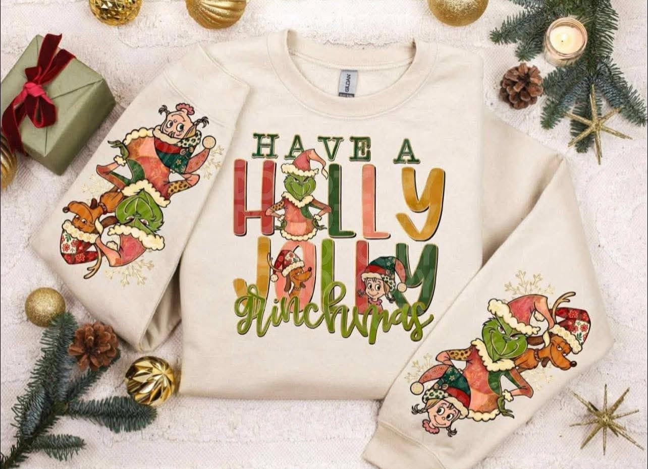 Holly Jolly Crewneck with Sleeve Details