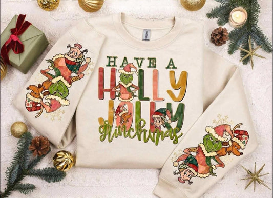 Holly Jolly Crewneck with Sleeve Details