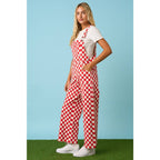 GAME DAY CHECKERED WIDE LEG BIB OVERALLS