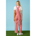 GAME DAY CHECKERED WIDE LEG BIB OVERALLS