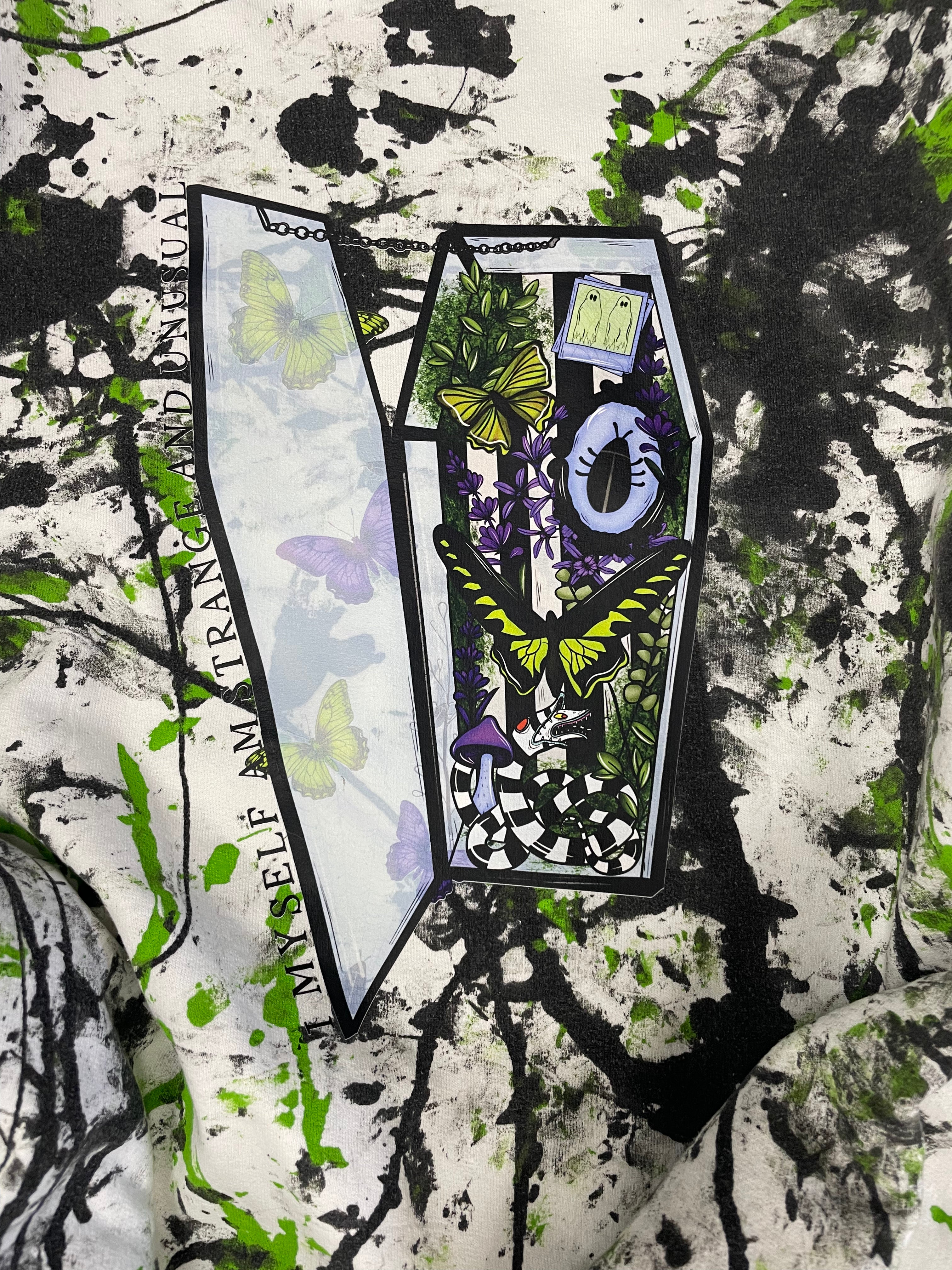 Paxtons Dye - Off Shoulder Beetlejuice Crewneck 🪲