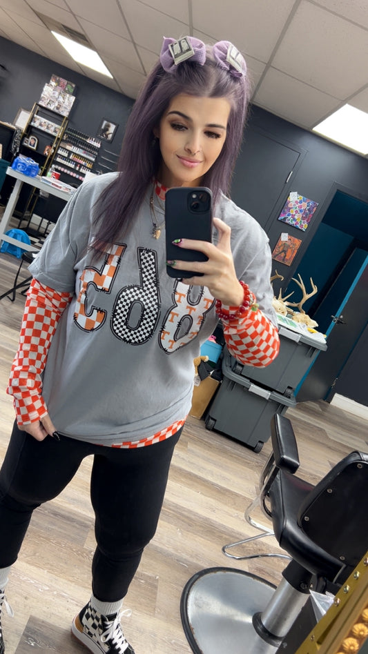 Orange & White Checker Mesh